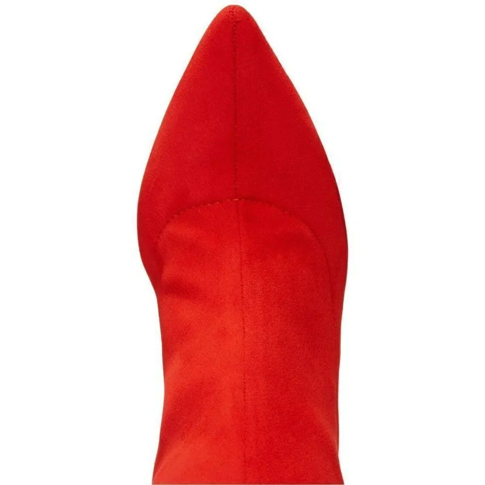 129.00 INC International Concepts Briella Sock Over-The-Knee Boot, Red L…